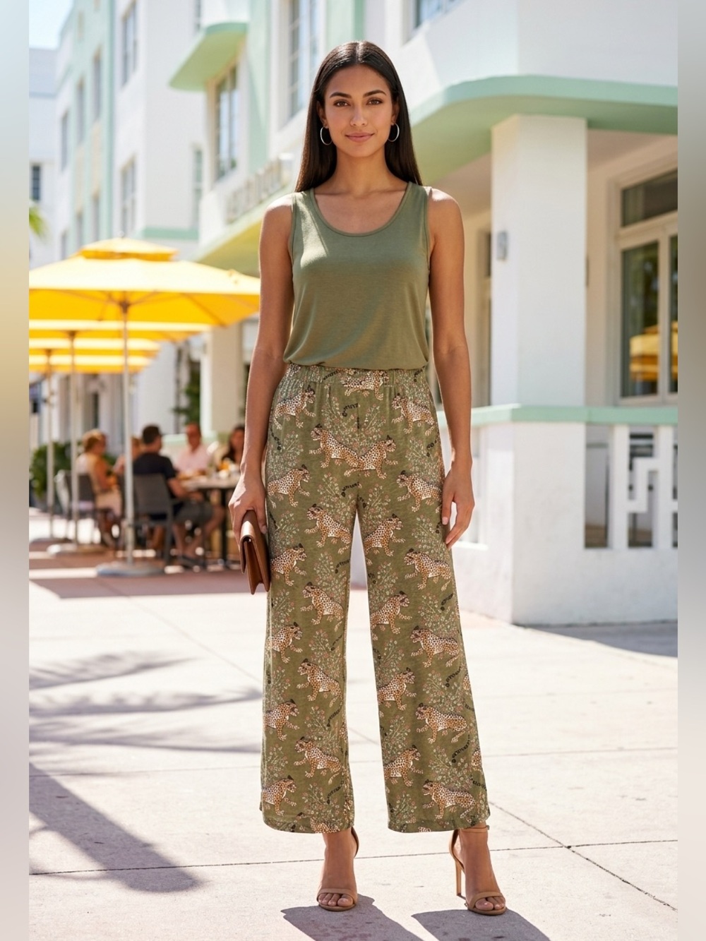 PRINTFRESH BAGHEERA CROPPED PAJAMA PANTS SZ M TALL - Picture 1 of 5